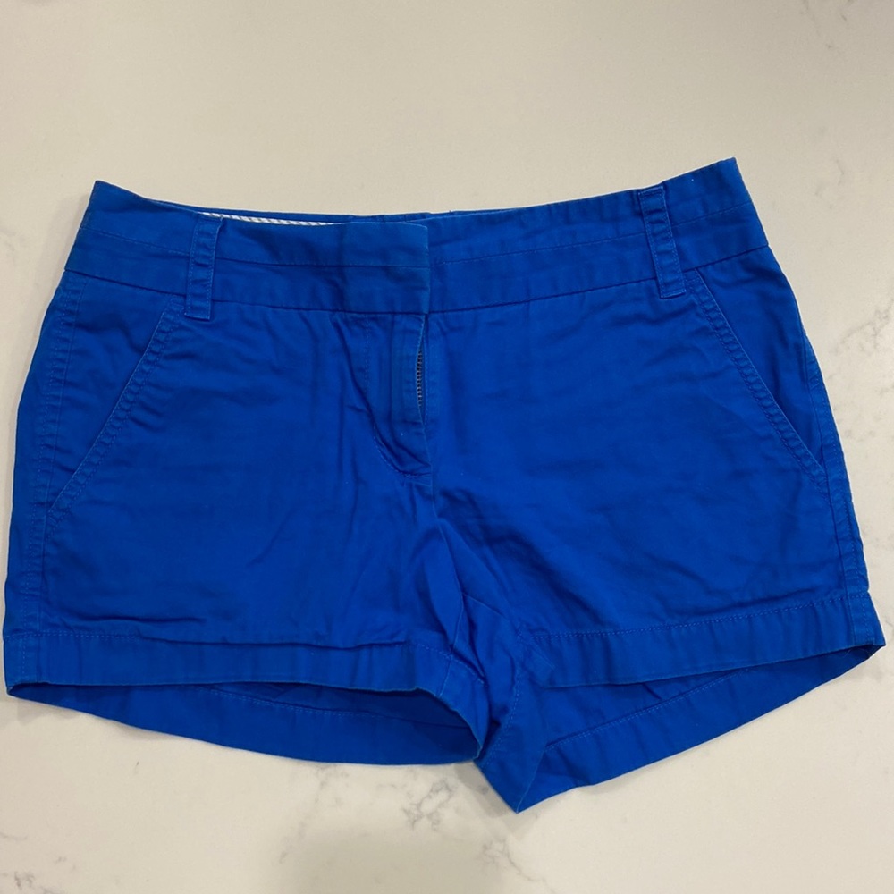 J Crew womens 3” blue chino shorts